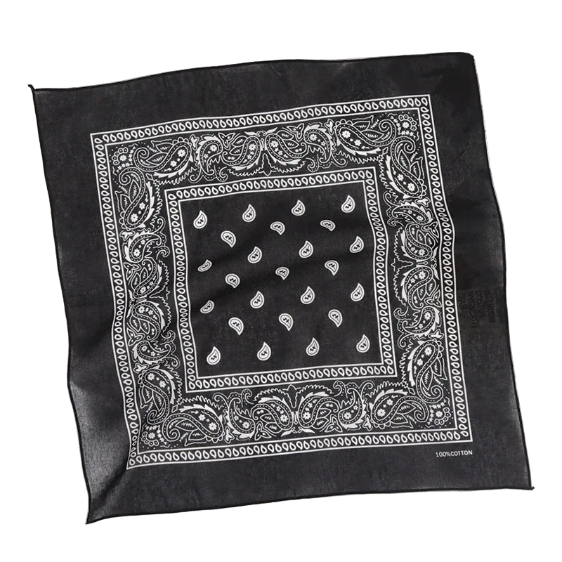 Bandana Noir Imprimé Coloré Blanc