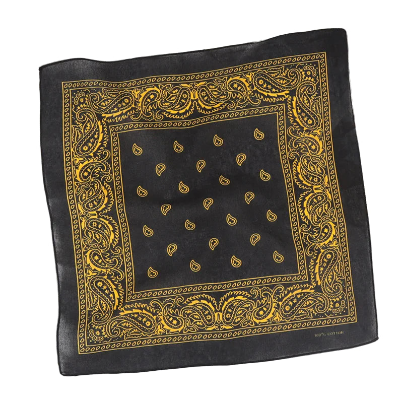 Bandana Noir Imprimé Coloré Jaune