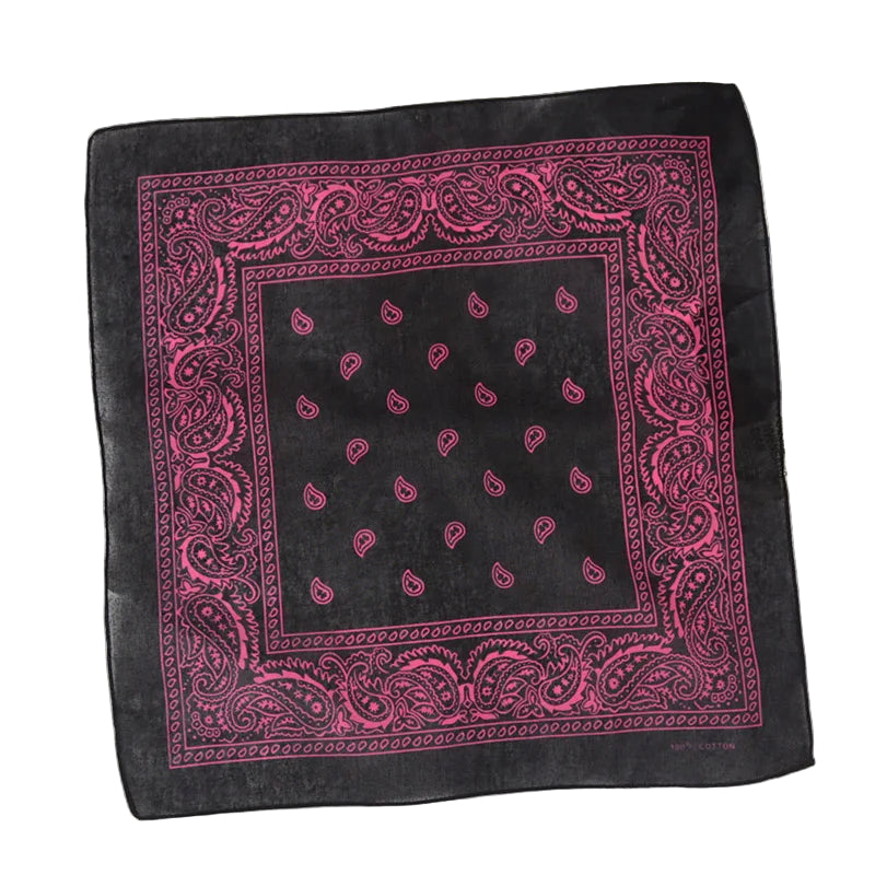 Bandana Noir Imprimé Coloré Rose