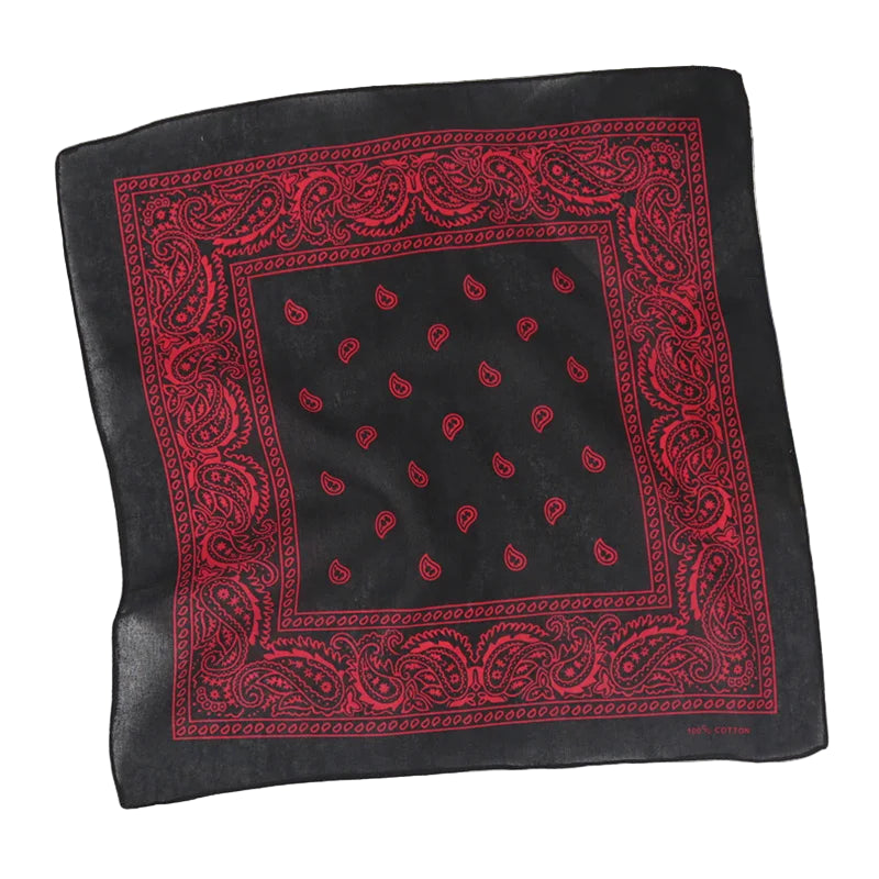 Bandana Noir Imprimé Coloré Rouge
