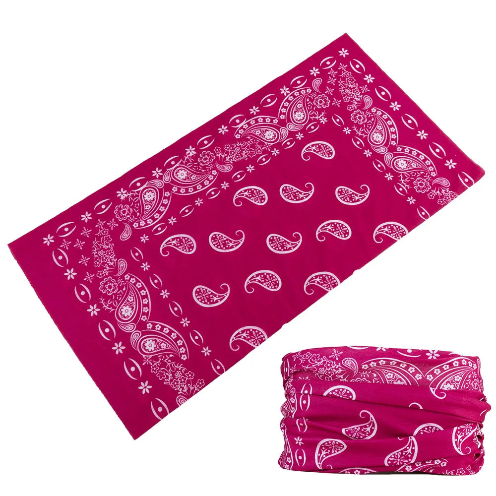 Bandana Tube Sans Couture à Motif Classique Fuchsia