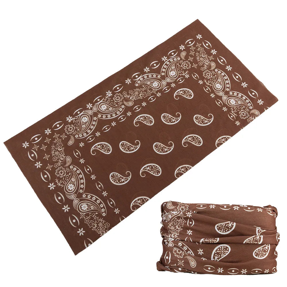 Bandana Tube Sans Couture à Motif Classique Marron
