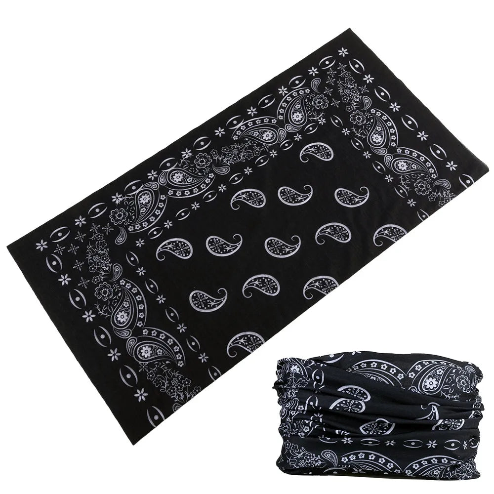 Bandana Tube Sans Couture à Motif Classique Noir