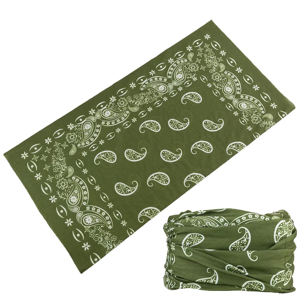 Bandana Tube Sans Couture à Motif Classique Vert