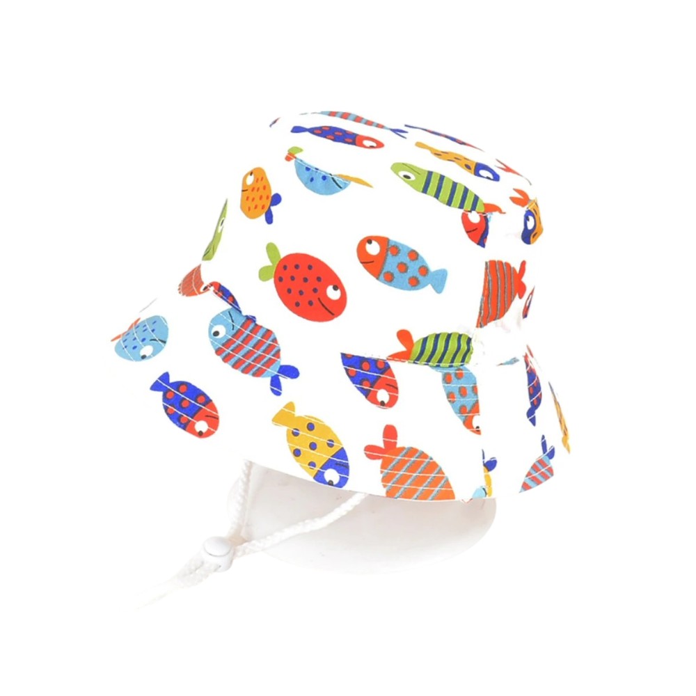 WHITE -chapeau de pêcheur 2020 coton, avec impression de poisson, bob WHITE -chapeau de pêcheur 2020 coton, avec impression de poisson, bob