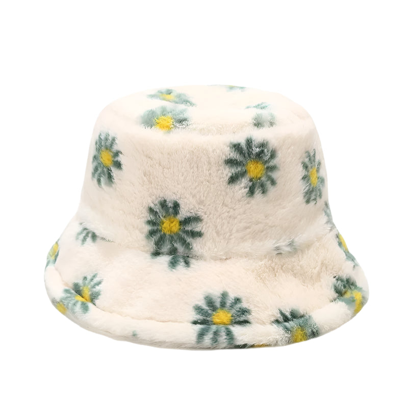 Bob Fourrure Fleuri Stylé Bleu