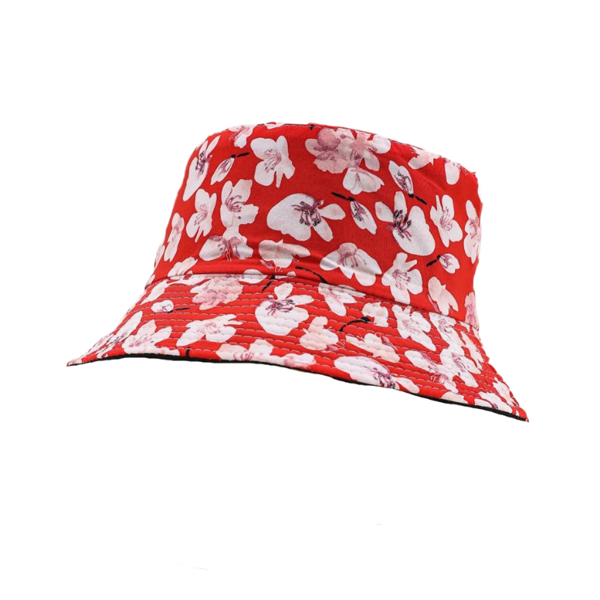 Bob à Motif Floral Rouge