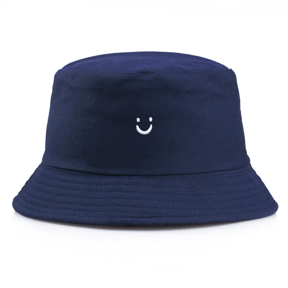 Bob Smiley Brodé Minimaliste Bleu