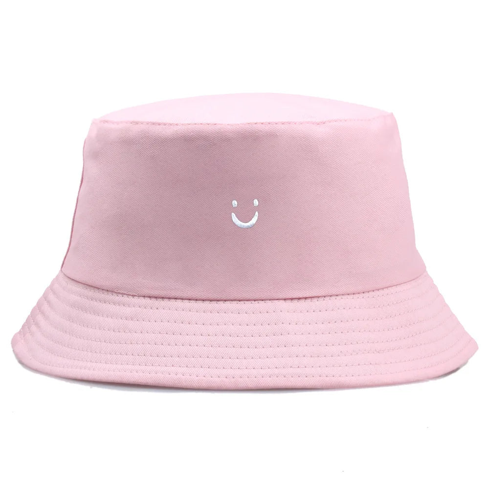 Bob Smiley Brodé Minimaliste Rose