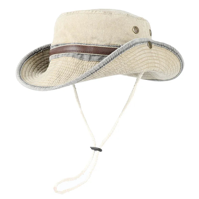 Bob de Pêche à Ceinture en Cuir marron