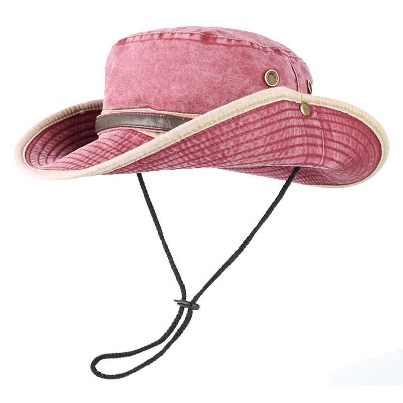 Bob de Pêche à Ceinture en Cuir rose