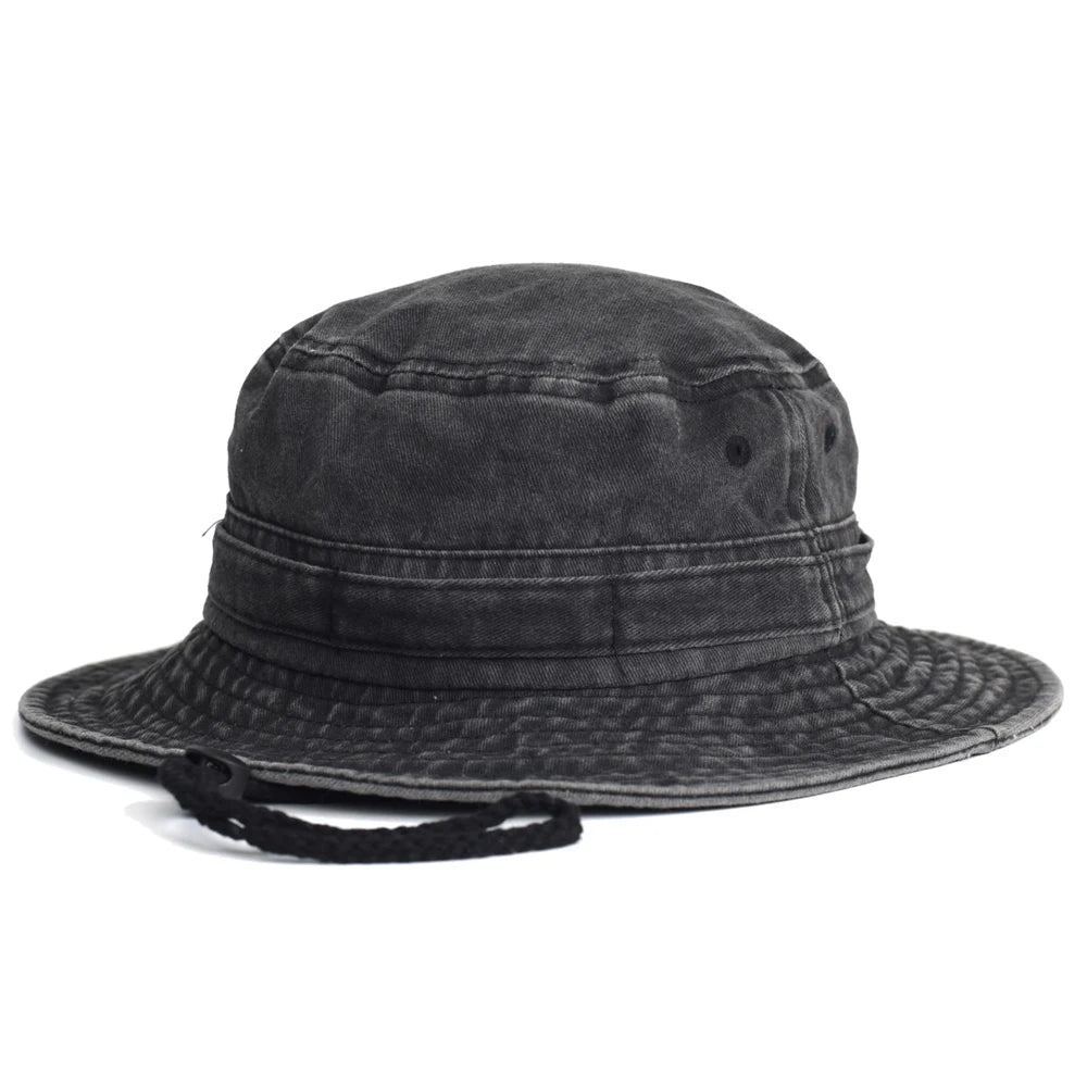 Bob de Randonnée Denim Délavé noir