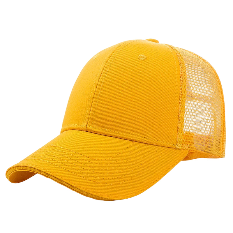 Casquette Respirante Unie Jaune