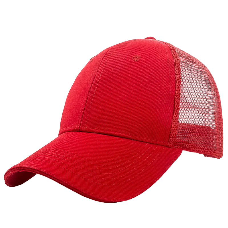 Casquette Respirante Unie Rouge