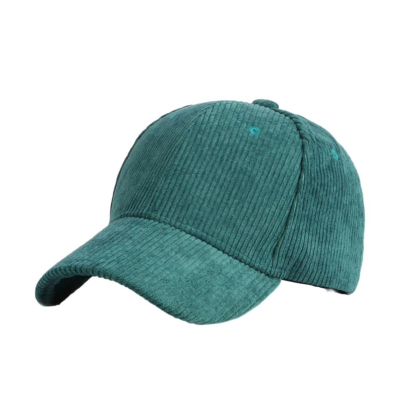 Casquette en Velours Côtelé Vert