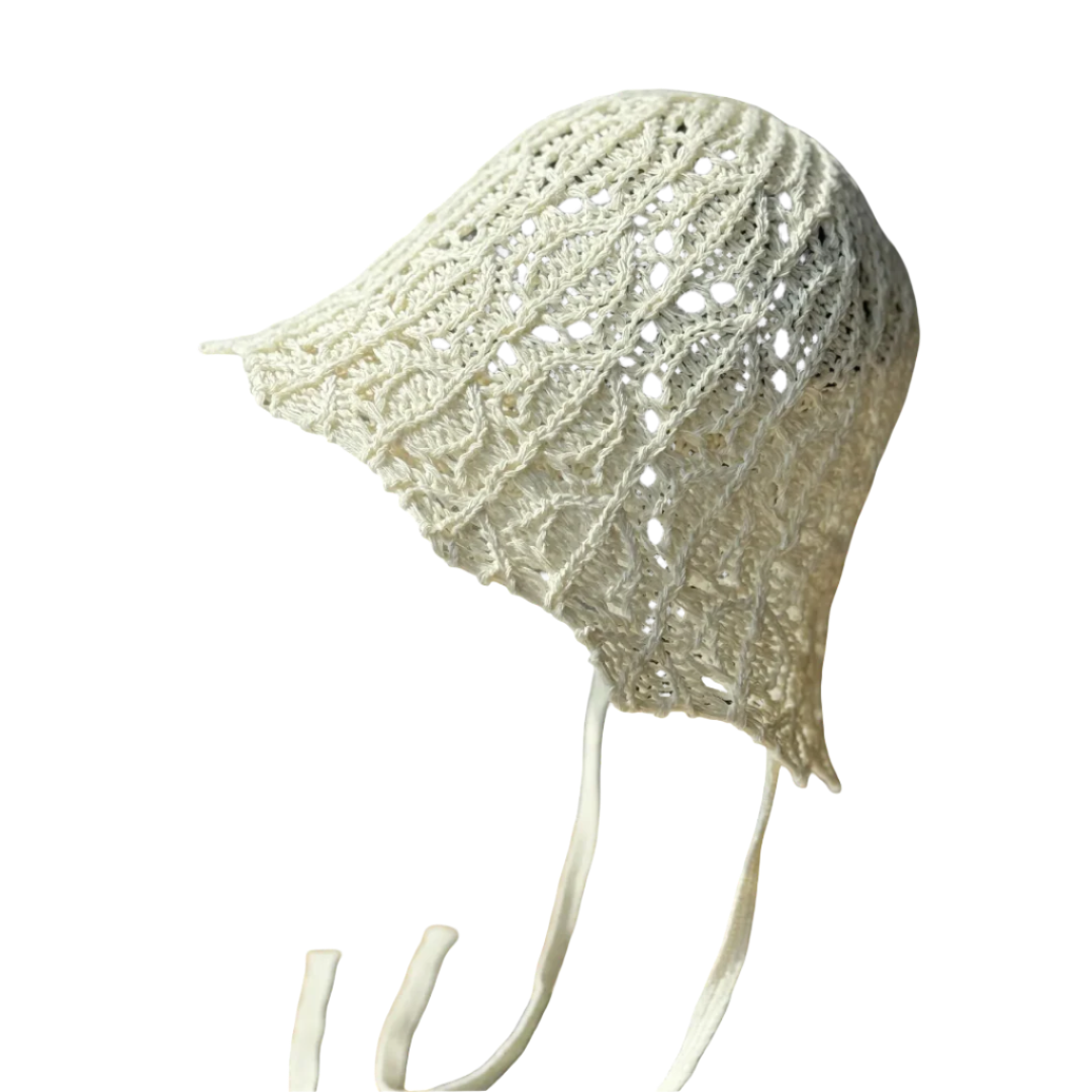 Chapeau Bob Epuré Crochet à Ficelle Blanc