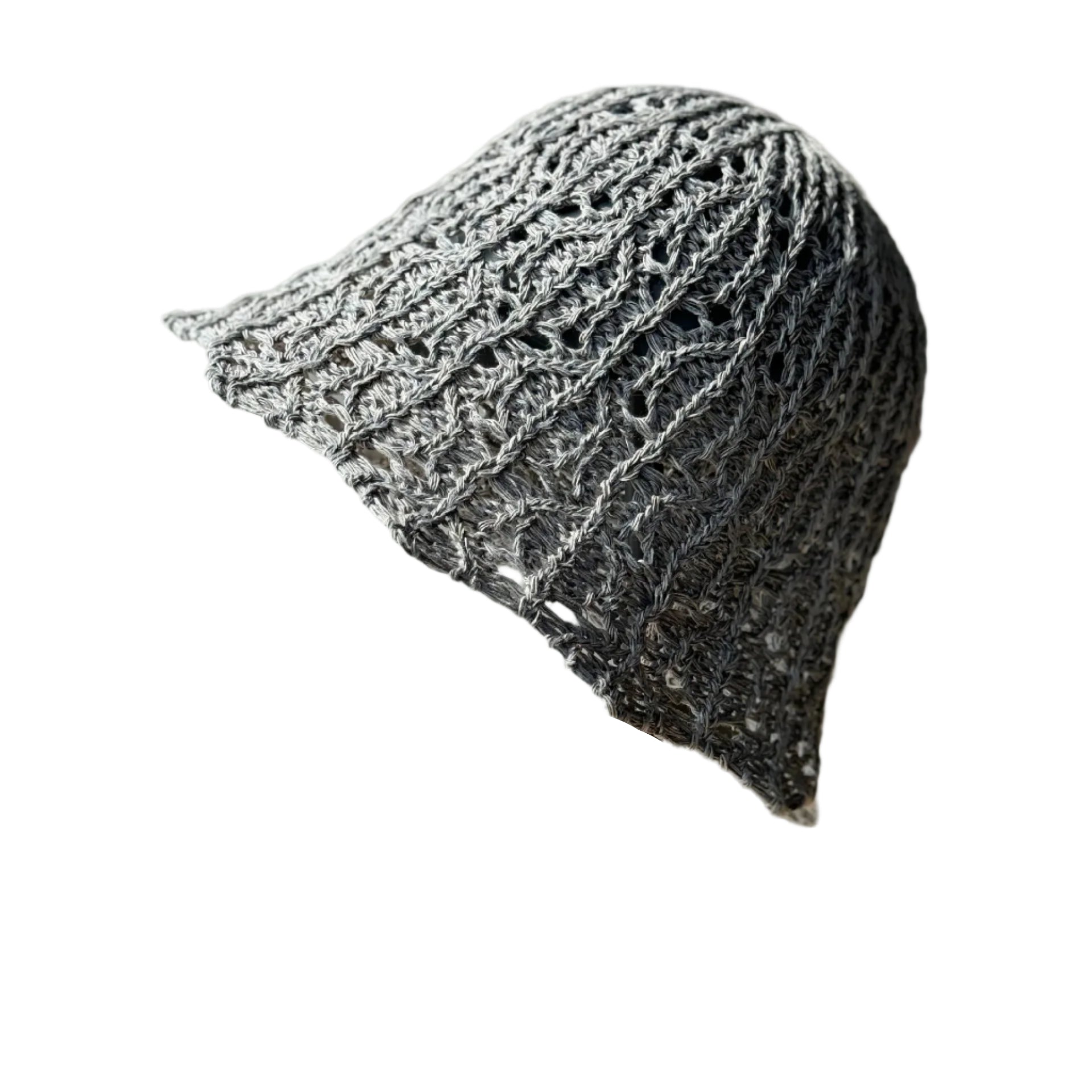Chapeau Bob Epuré Crochet à Ficelle Gris