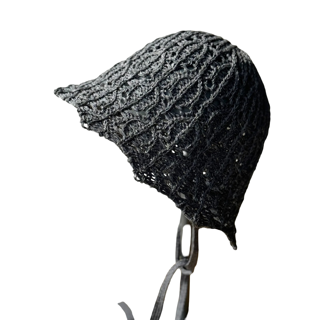 Chapeau Bob Epuré Crochet à Ficelle Noir