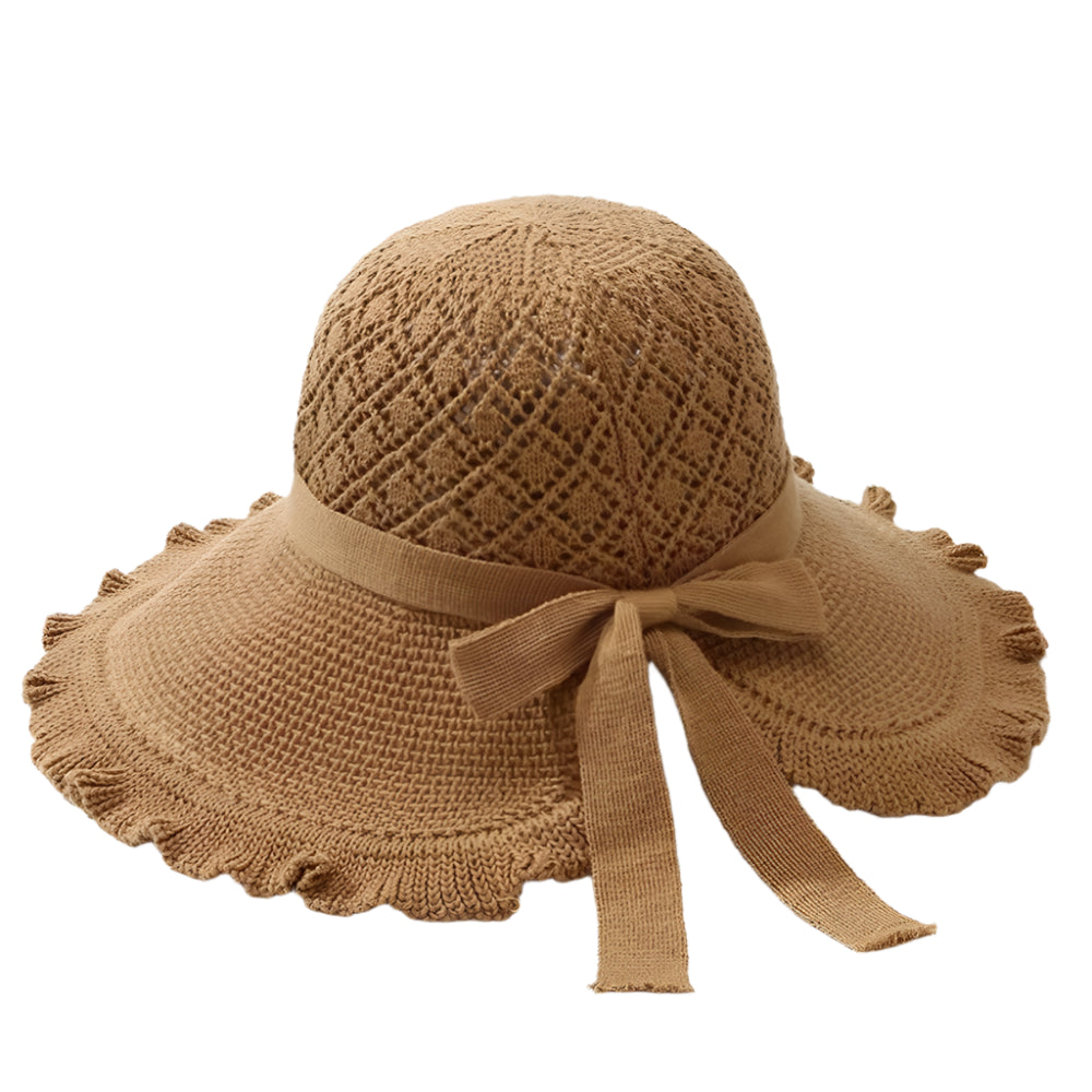 Chapeau Bob à Large Bord Crochet Marron
