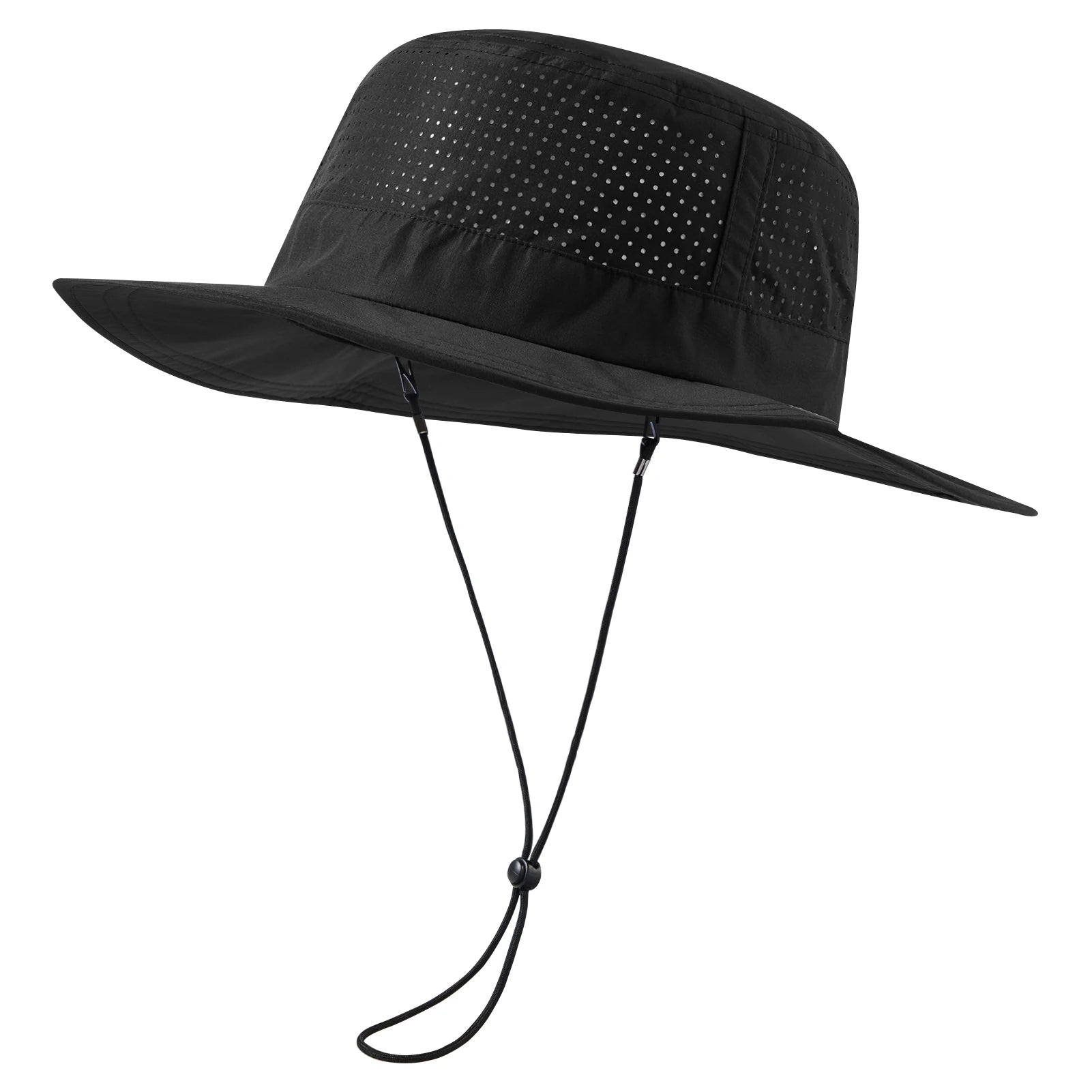 Chapeau de Pêche Perforé Noir