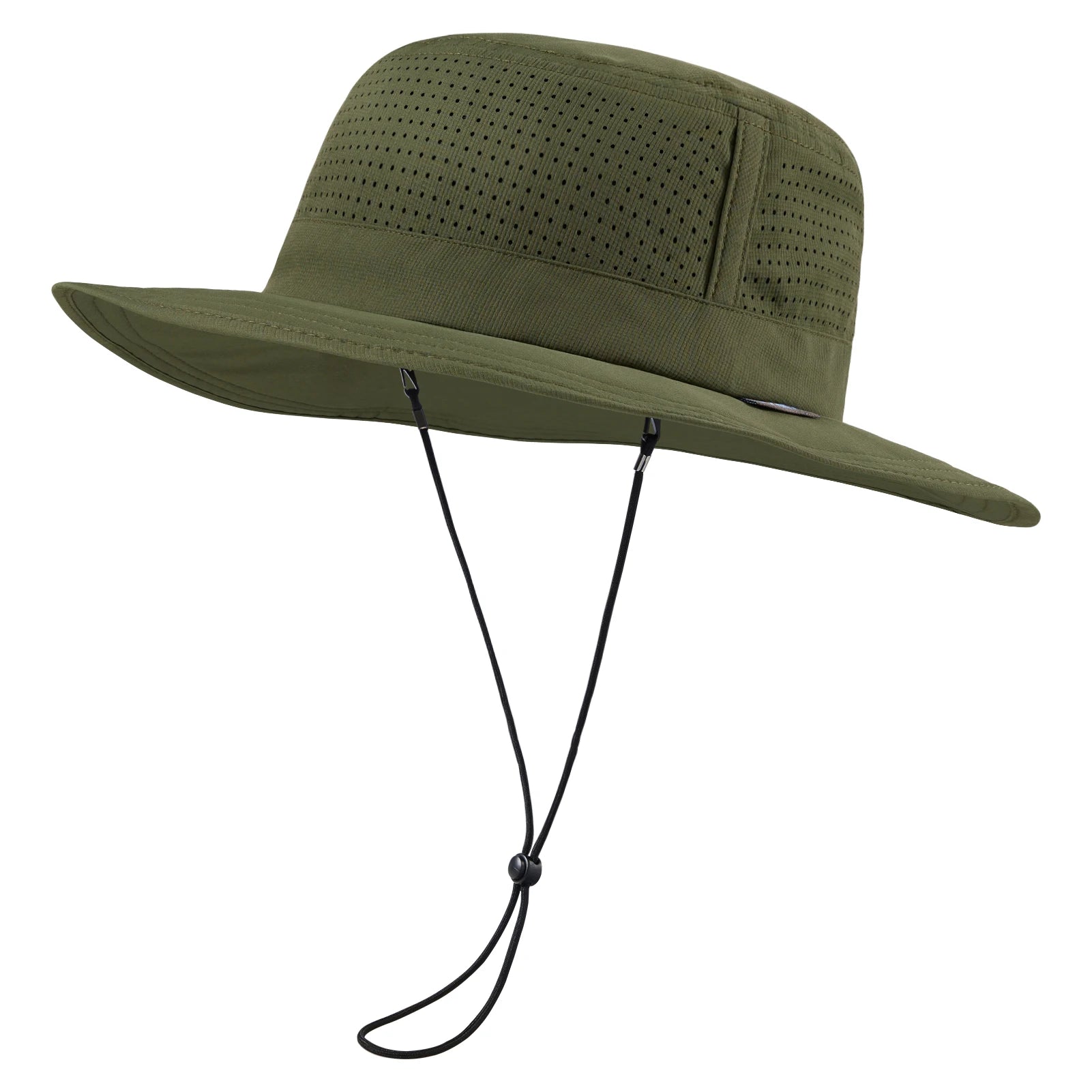 Chapeau de Pêche Perforé Vert
