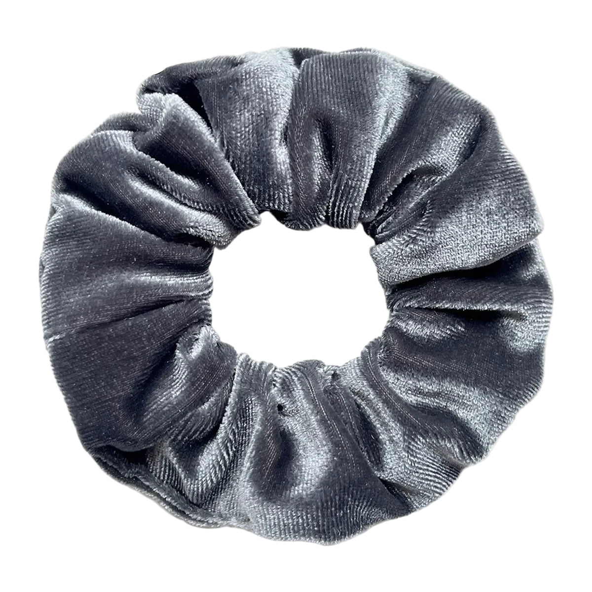 Chouchou en Velours Épuré Gris Foncé