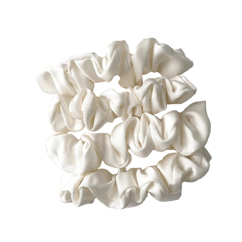 Chouchous en Satin Plissé Blanc