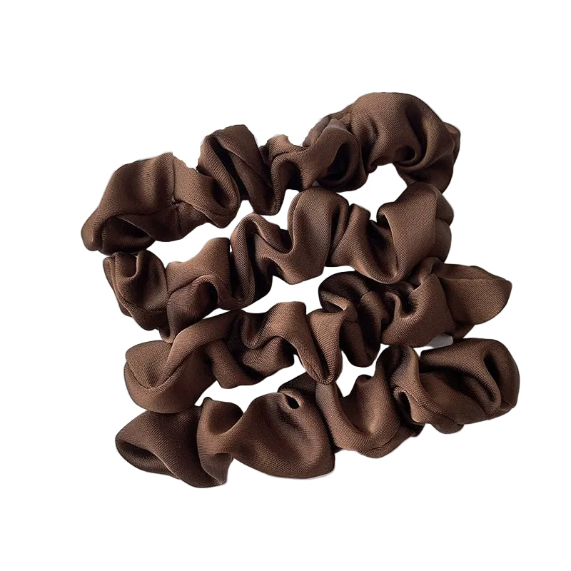 Chouchous en Satin Plissé Marron