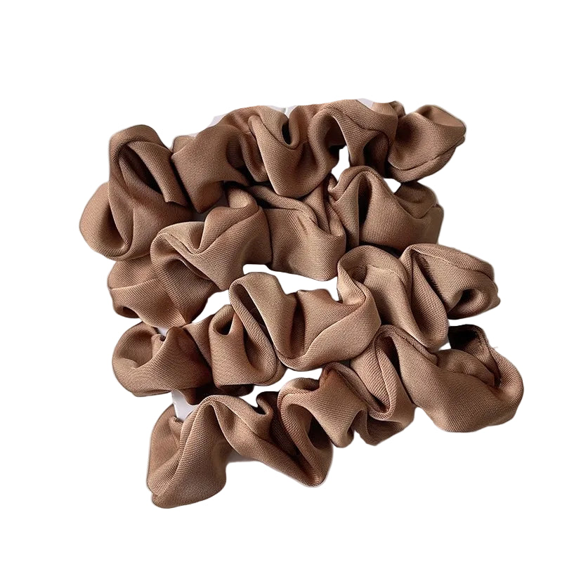 Chouchous en Satin Plissé Marron Clair