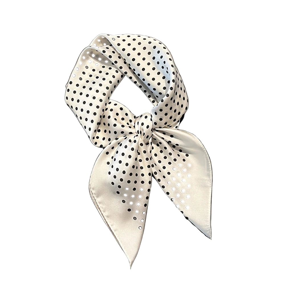 Foulard Carré Femme à Pois Blanc