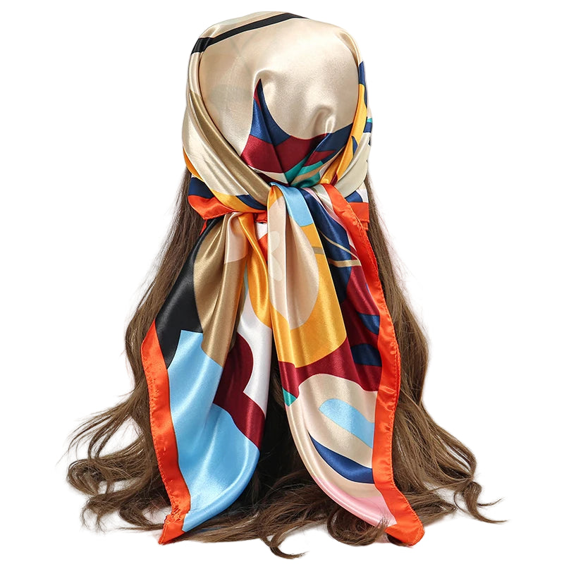 Foulard à Cheveux Coloré Orange