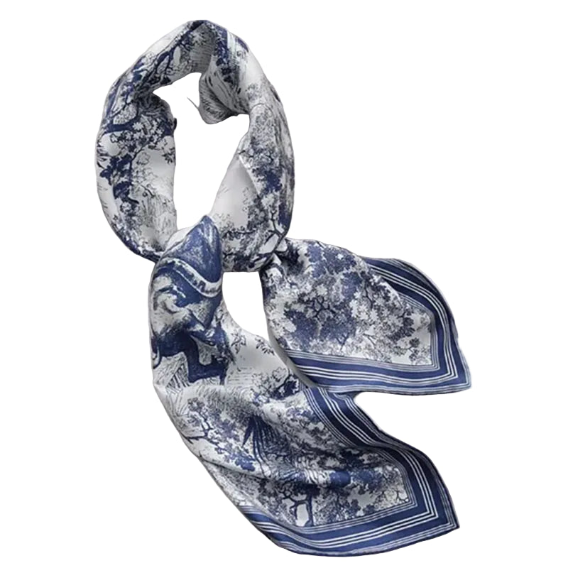 Foulard Design Femme à Motifs Bleu