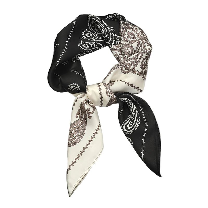 Foulard Femme à Motif Bandana Noir