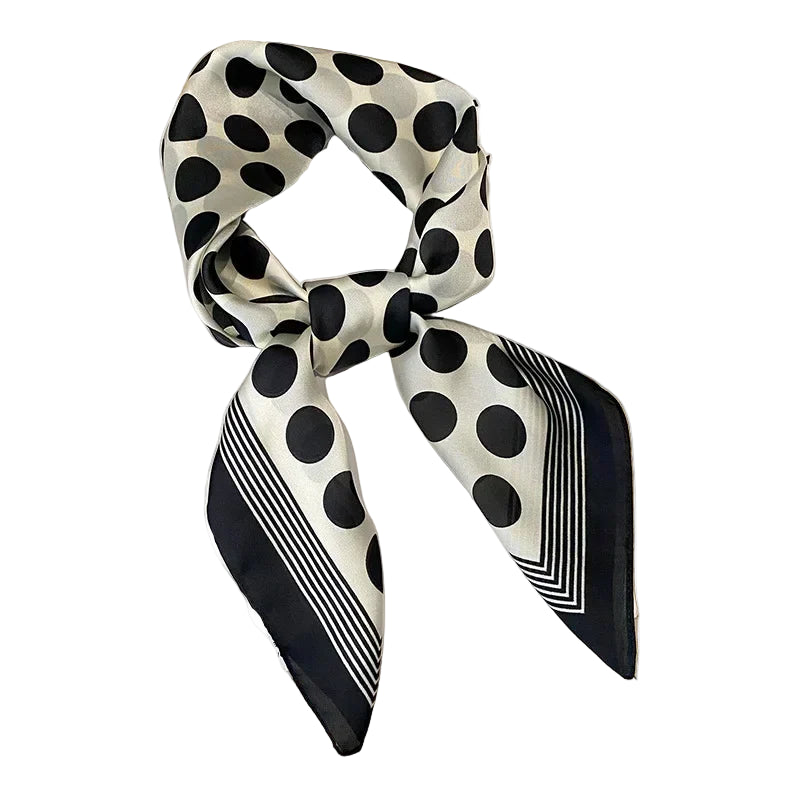 Foulard Femme à Pois Blanc