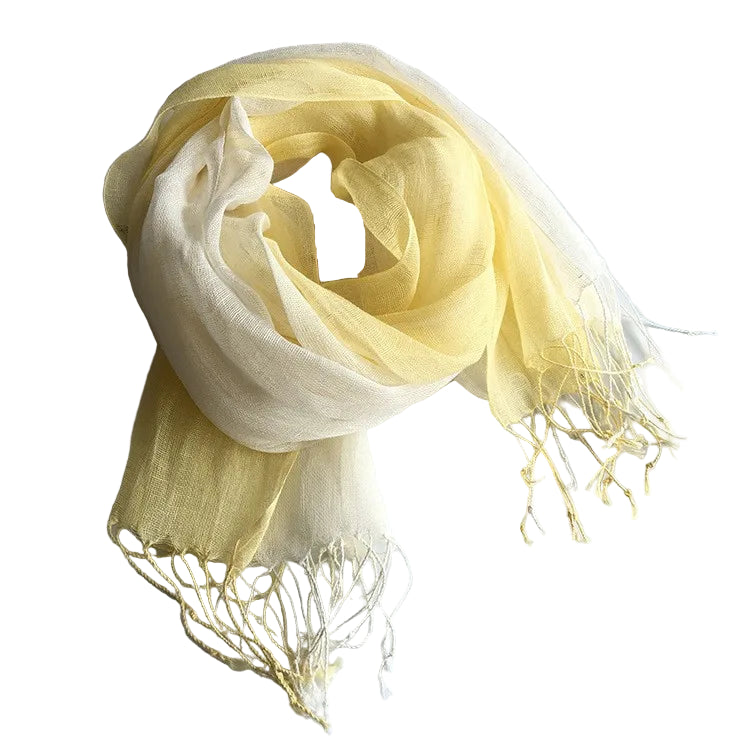Foulard Femme en Lin Jaune