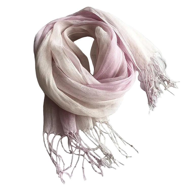 Foulard Noir En Coton Et Lin - Écharpe Femme Longue Multifonctionnelle Douce