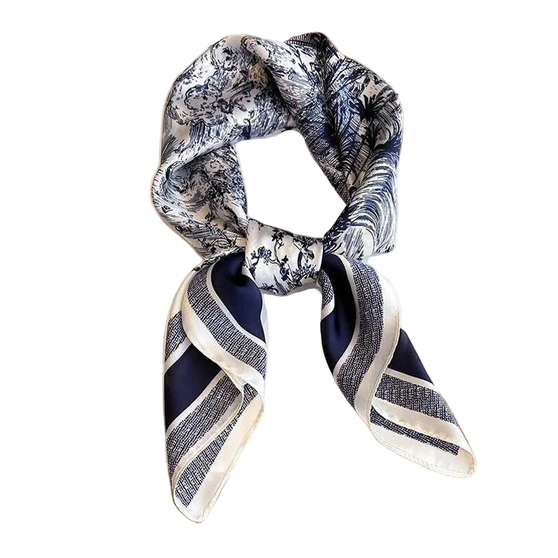 Foulard Imprimé Bleu