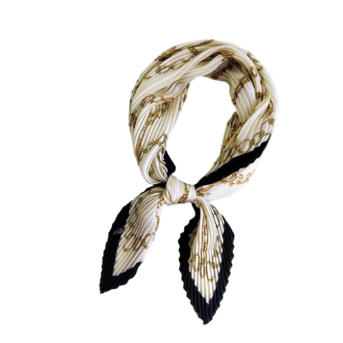 Foulard Plissé Noir et Blanc