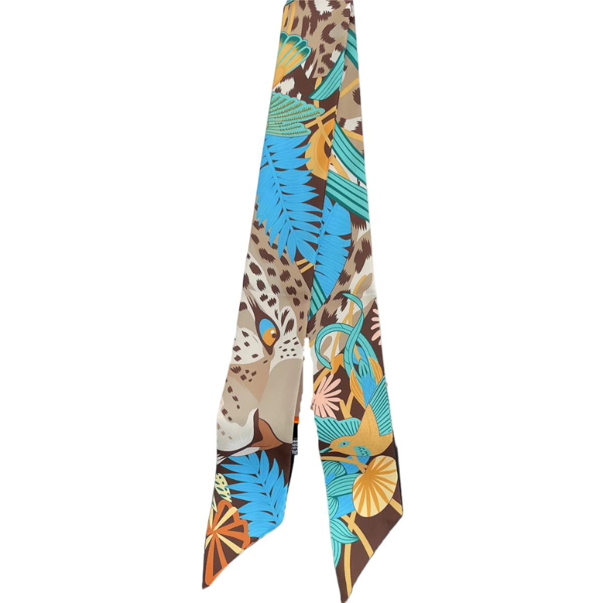 Foulard en Soie Léopard Marron