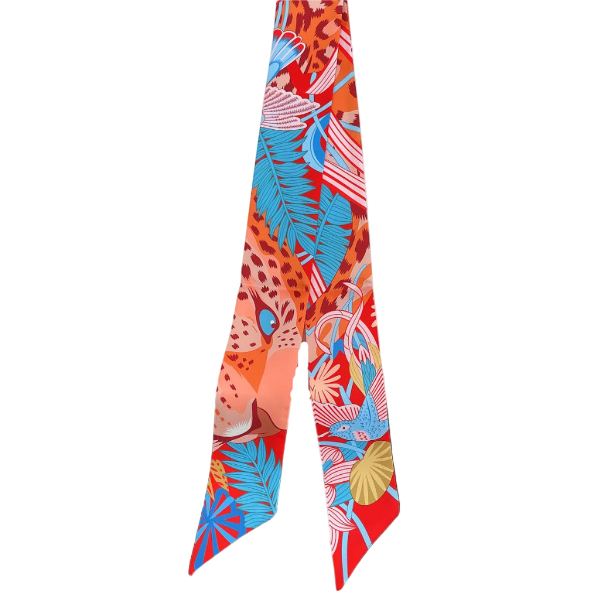 Foulard en Soie Léopard Rouge