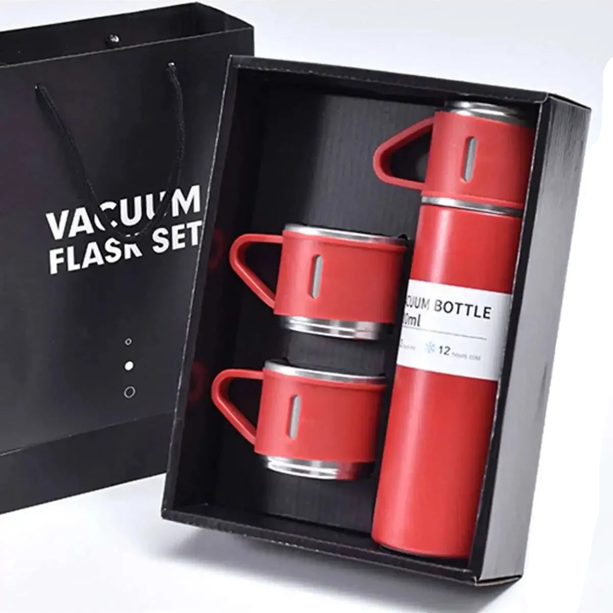 Gourde Isotherme avec Tasses Rouge