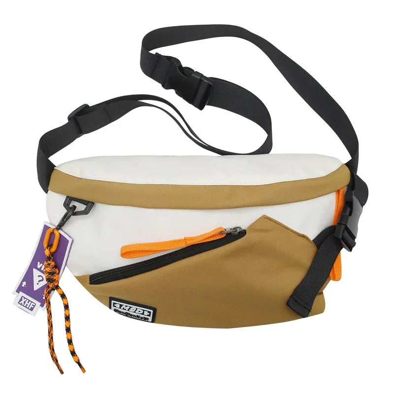 Grand Sac Banane Streetwear Beige