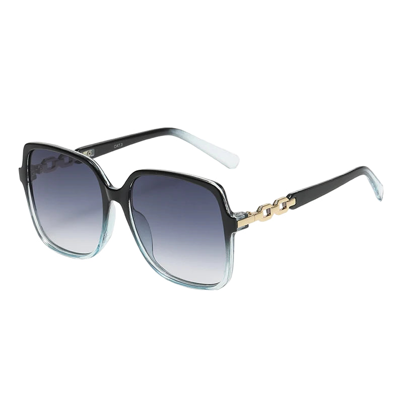 Lunettes de Soleil Femme Carrées Marron Bleu