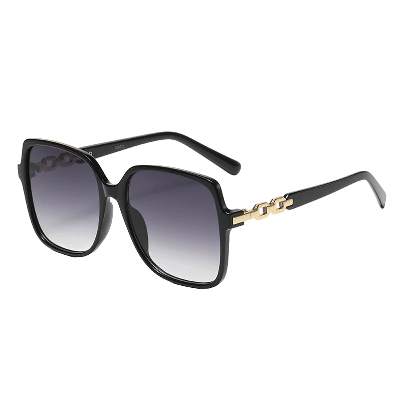 Lunettes de Soleil Femme Carrées Marron Noir