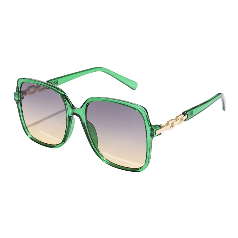 Lunettes de Soleil Femme Carrées Marron Vert