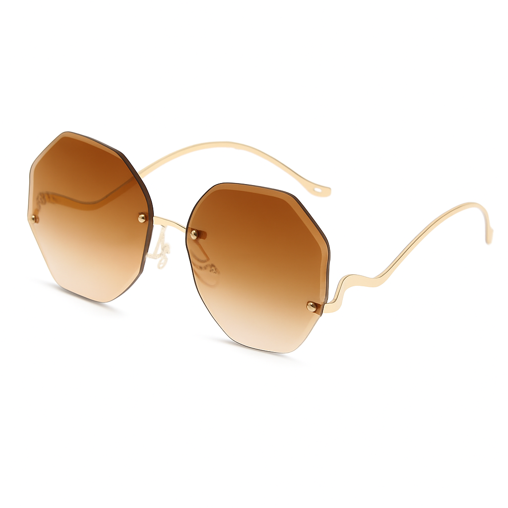 Lunettes de Soleil Irrégulières Originales Marron