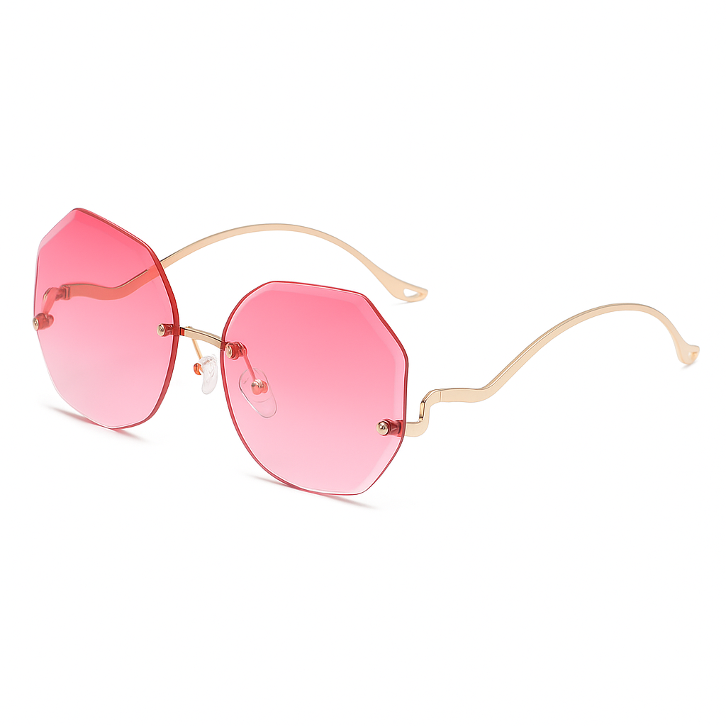 Lunettes de Soleil Irrégulières Originales Rose
