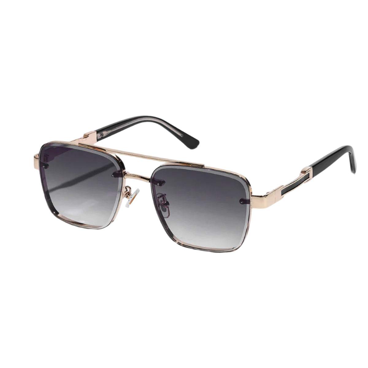 Lunettes de Soleil à Monture Métallique Gris