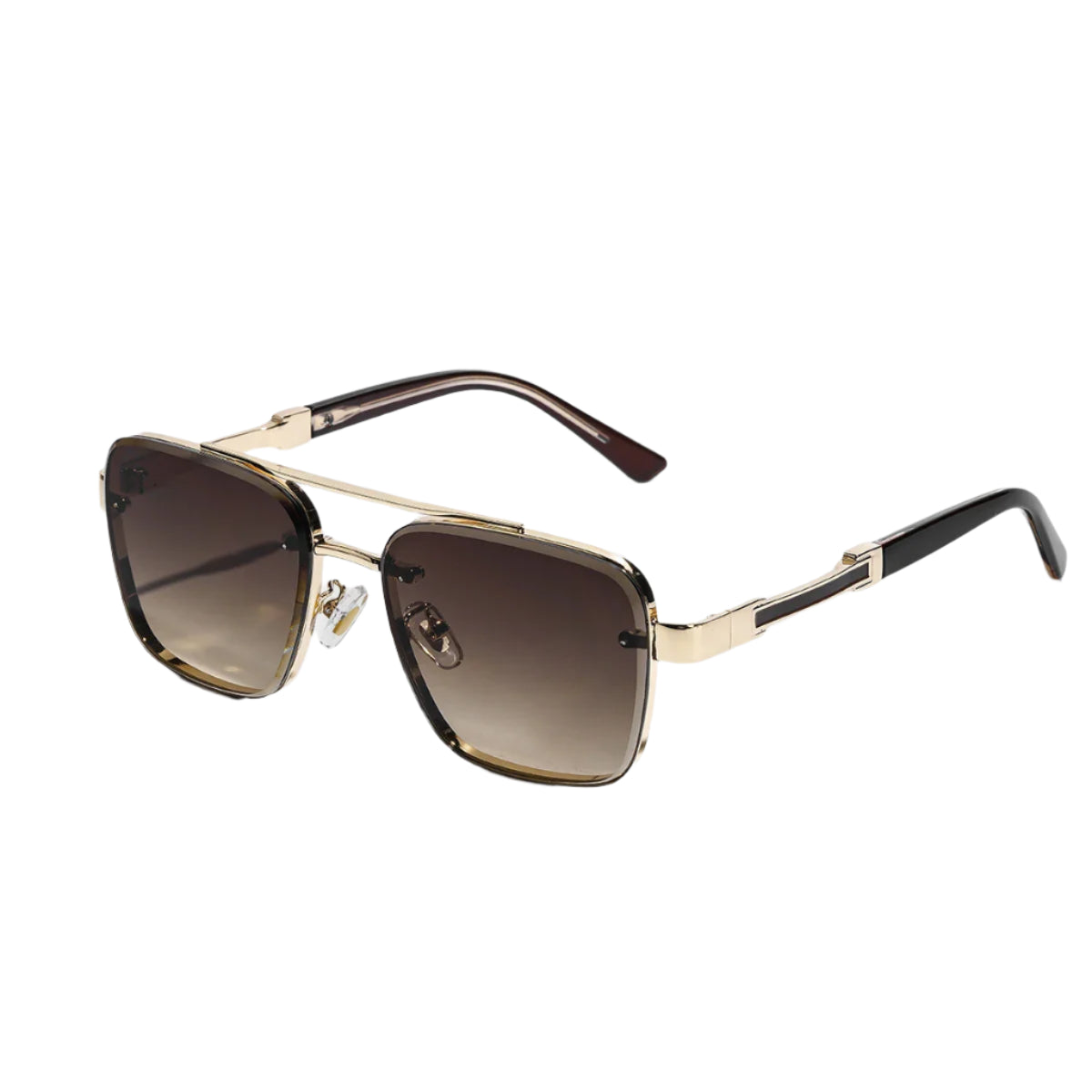 Lunettes de Soleil à Monture Métallique Marron