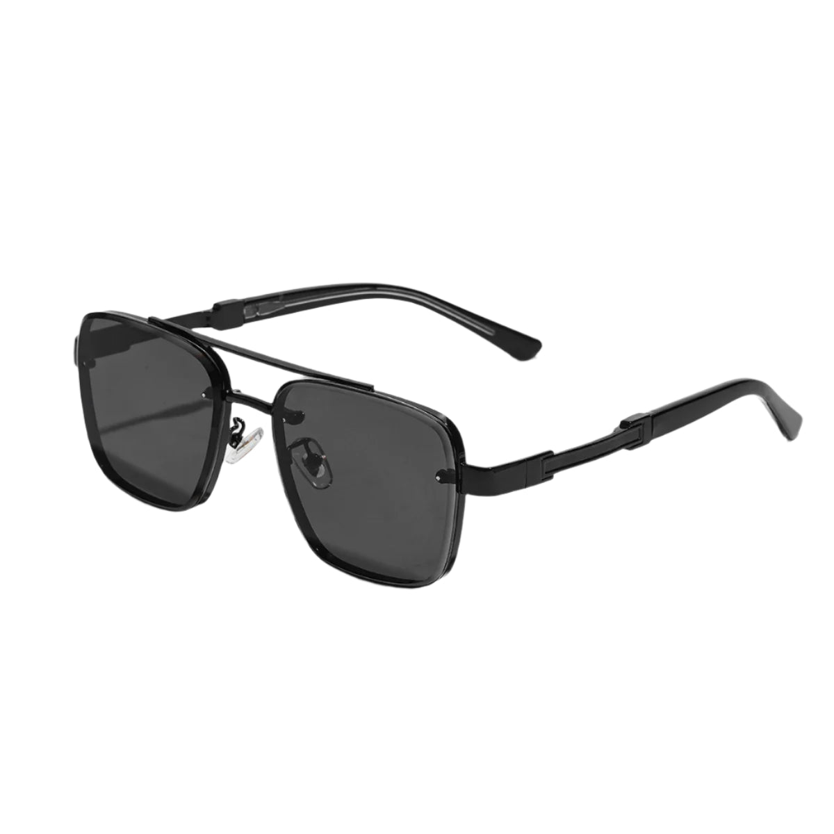 Lunettes de Soleil à Monture Métallique Noir